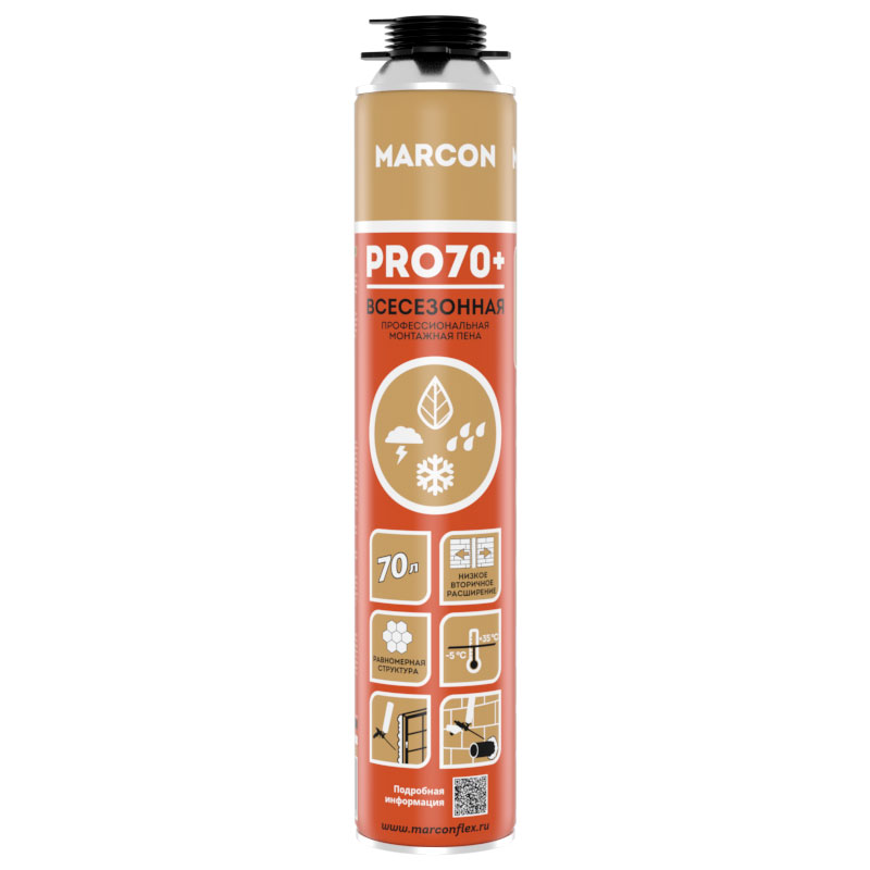 картинка MARCON PRO 70+ Пена монтажная проф. (всесезонная) от базы строительно-отделочных материалов