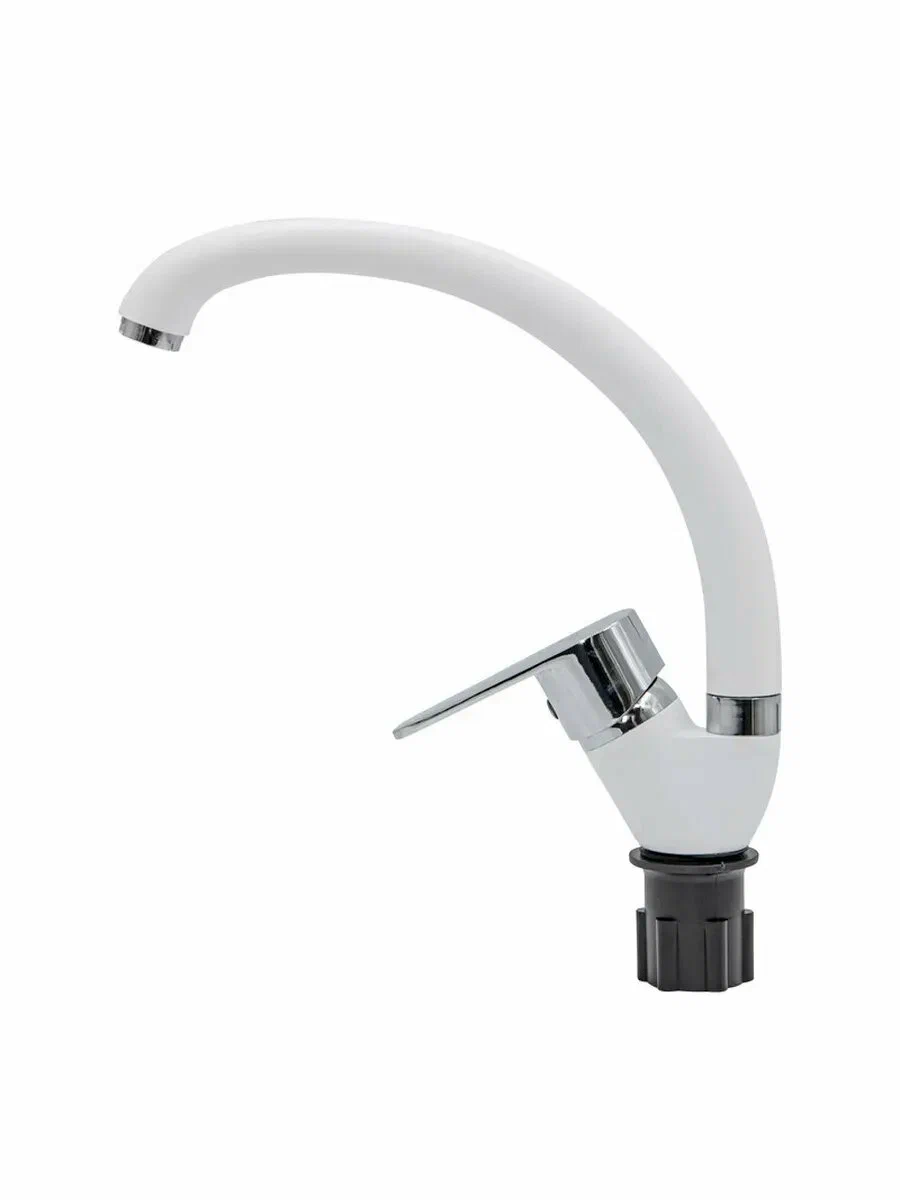 картинка 67-0-820 Смеситель Ремоколор однорычажный для кухни, гайка, белый, керам. картридж 35мм от базы строительно-отделочных материалов