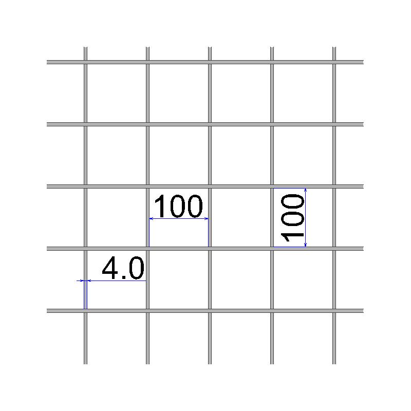 картинка Сетка сварная в картах неоцинкованная 100*100*4 2м2 (1*2м) (ТУ) от базы строительно-отделочных материалов